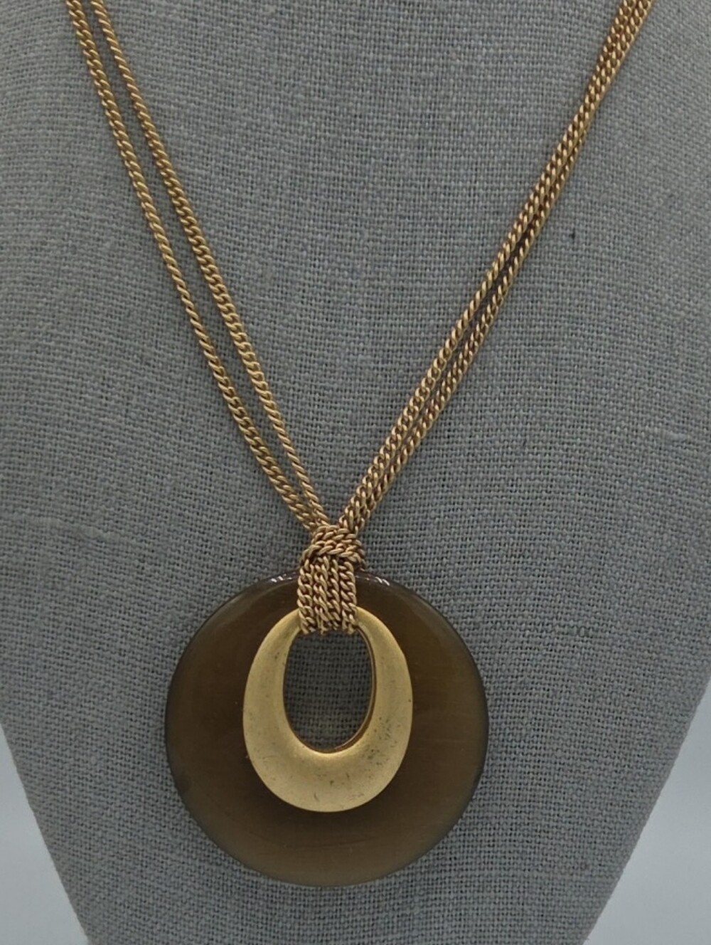 5 for $25! Lia Sophia Gold-Tone Circle Pendant Necklace